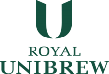 Royal Unibrew logo med grøn skrift