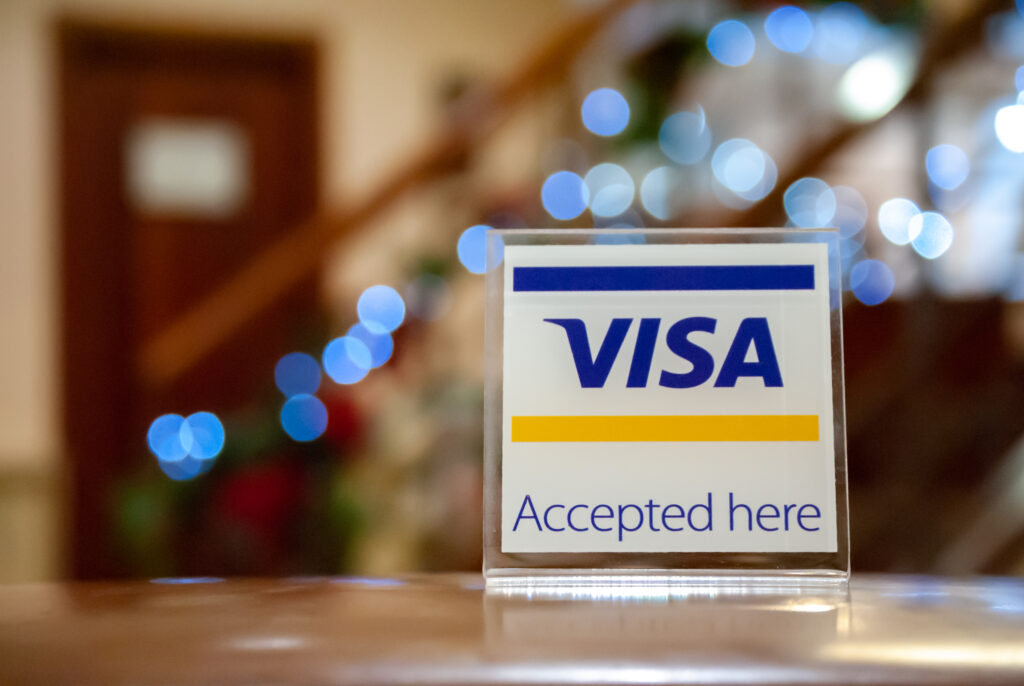 Visa sign, Visa payment accepted here